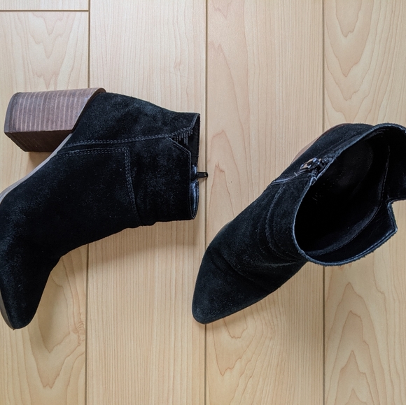 Nine West black wood block ankle boots/booties - Picture 3 of 8